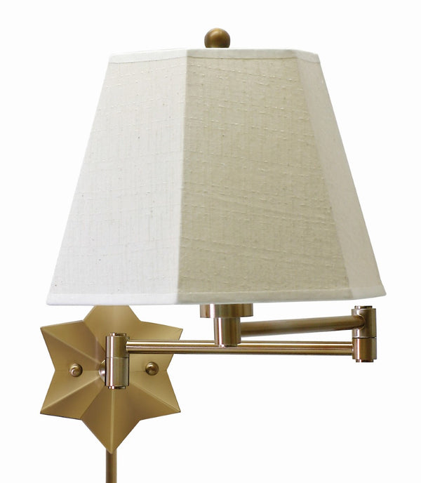 House Of Troy Wall Swing Arm Lamp - Elegant Light Fixture With Ies Diffuser And Stylish Fabric Shade For Soft Glow Antique Brass Metal Ws751-ab