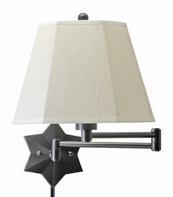 House Of Troy Wall Swing Arm Lamp - Elegant Light Fixture With Ies Diffuser And Stylish Fabric Shade For Soft Glow Oil Rubbed Bronze Metal Ws751-ob