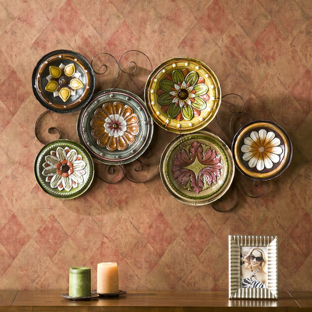 Safavieh Marinci Tuscan Scroll Frame Metal Plate Gallery Wall Art For Kitchen Or Dining Room WS9435