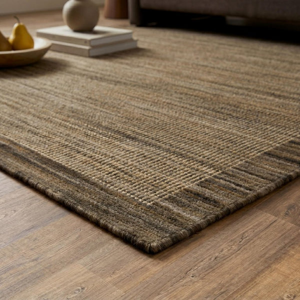 Oriental Weavers Warner Flatweave Wool Axminster Area Rug Warm Brown Tan Grid Indoor Accent 6'7" x 9'6" WWRN08200290ST