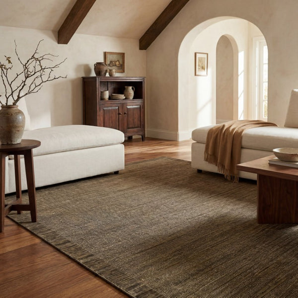 Oriental Weavers Warner Flatweave Wool Axminster Area Rug Warm Brown Tan Grid Indoor Accent 7'10" x 10'10" WWRN08240330ST