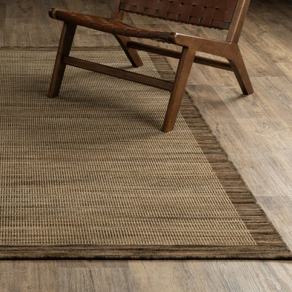 Oriental Weavers Warner Flatweave Wool Axminster Area Rug Warm Brown Tan Grid Indoor Accent 7'10" x 10'10" WWRN08240330ST
