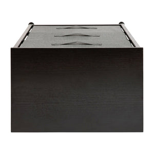 English Elm Harris 3 Drawer Vertical Dresser with Durable Cast Iron Frame and Easy-Pull Fabric Storage Drawers Gray Drawers/Black Frame WX-5L20-X-BK-GR-GG