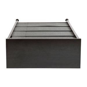 English Elm Harris 4-Drawer Slim Storage Tower with Wood Top & Black Iron Frame – Compact Nightstand Solution WX-5L203-BK-GR-GG