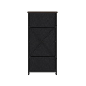 English Elm Harris 4 Drawer Vertical Dresser - Stylish Industrial Storage Solution for Compact Spaces and Decor Brown Drawers/Black Frame WX-5L203-MDF-BK-BR-GG