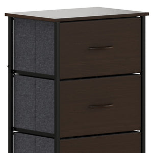 English Elm Harris 4 Drawer Vertical Dresser - Stylish Industrial Storage Solution for Compact Spaces and Decor Brown Drawers/Black Frame WX-5L203-MDF-BK-BR-GG