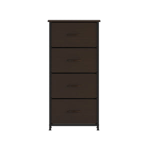 English Elm Harris 4 Drawer Vertical Dresser - Stylish Industrial Storage Solution for Compact Spaces and Decor Brown Drawers/Black Frame WX-5L203-MDF-BK-BR-GG