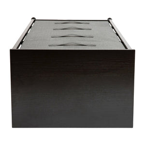 English Elm Harris 4-Drawer Vertical Storage Dresser with Durable Wood Top & Easy-Pull Fabric for Every Space Gray Drawers/Black Frame WX-5L203-X-BK-GR-GG