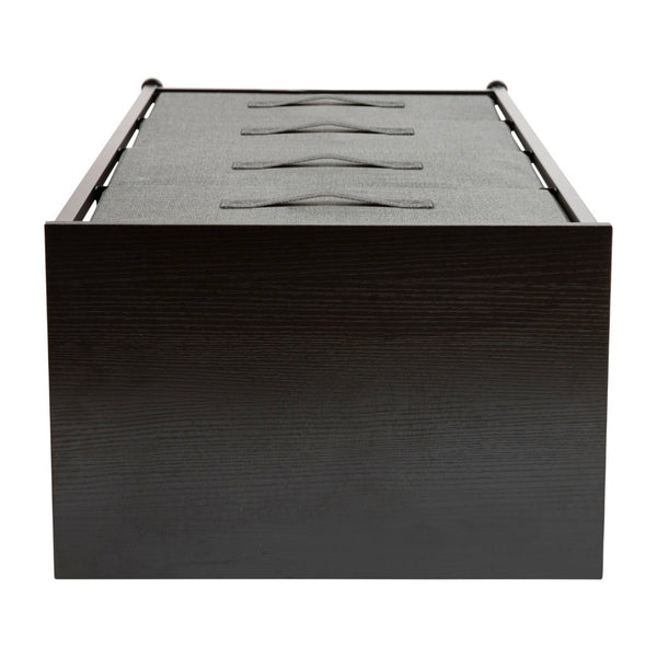 English Elm Harris 4-Drawer Vertical Storage Dresser with Durable Wood Top & Easy-Pull Fabric for Every Space Gray Drawers/Black Frame WX-5L203-X-BK-GR-GG