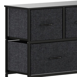 English Elm Harris 5 Drawer Vertical Storage Dresser: Stylish Organization Solution for Any Space, Easy Assembly Black Drawers/Black Frame WX-5L206-W-BK-BK-GG