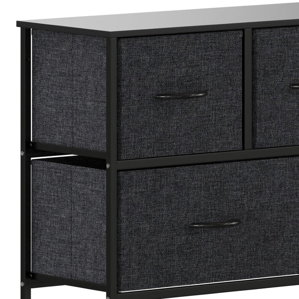 English Elm Harris 5 Drawer Vertical Storage Dresser: Stylish Organization Solution for Any Space, Easy Assembly Black Drawers/Black Frame WX-5L206-W-BK-BK-GG