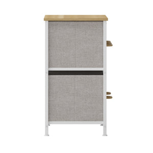 English Elm Harris 5 Drawer Vertical Storage Dresser: Stylish Organization Solution for Any Space, Easy Assembly Beige Drawers/White Frame WX-5L206-W-WH-BG-GG