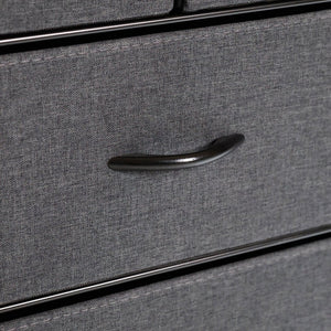 English Elm Sodano Modern Nightstand with Charging Station, 4 Drawers, USB Ports & Stylish Engineered Wood Top Charcoal Drawers/Black Frame WX-5L604-W-BK-GR-GG