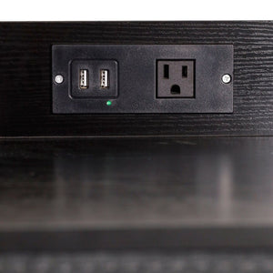 English Elm Sodano Modern Nightstand with Charging Station, 4 Drawers, USB Ports & Stylish Engineered Wood Top Charcoal Drawers/Black Frame WX-5L604-W-BK-GR-GG