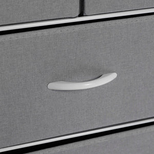 English Elm Sodano Modern Nightstand with Charging Station, 4 Drawers, USB Ports & Stylish Engineered Wood Top Gray Drawers/White Frame WX-5L604-W-WH-GR-GG