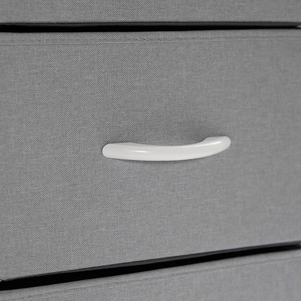 English Elm Sodano 3 Drawer Nightstand with Integrated Charging Station and Smart Storage for Modern Spaces Gray Drawers/White Frame WX-EZO802-W-WH-GR-GG