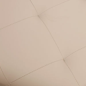 English Elm Ashton 30" Square LeatherSoft Tufted Ottoman with Stylish Metal Frame for Modern Living Spaces Beige WX-TY-101-BG-LT-BLK-GG