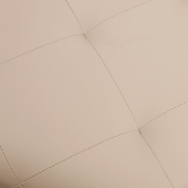 English Elm Ashton 30" Square LeatherSoft Tufted Ottoman with Stylish Metal Frame for Modern Living Spaces Beige WX-TY-101-BG-LT-BLK-GG