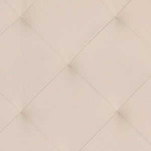 English Elm Ashton 30" Square LeatherSoft Tufted Ottoman with Stylish Metal Frame for Modern Living Spaces Beige WX-TY-101-BG-LT-BLK-GG