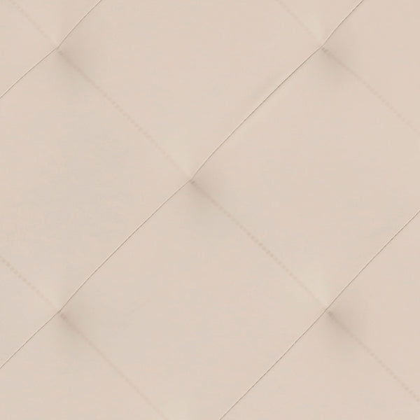 English Elm Ashton 30" Square LeatherSoft Tufted Ottoman with Stylish Metal Frame for Modern Living Spaces Beige WX-TY-101-BG-LT-BLK-GG