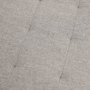 English Elm Ashton 34" Round Tufted Ottoman with Sturdy Metal Frame – Stylish Accent for Any Living Space Gray WX-TY-104-GRY-LN-BLK-GG