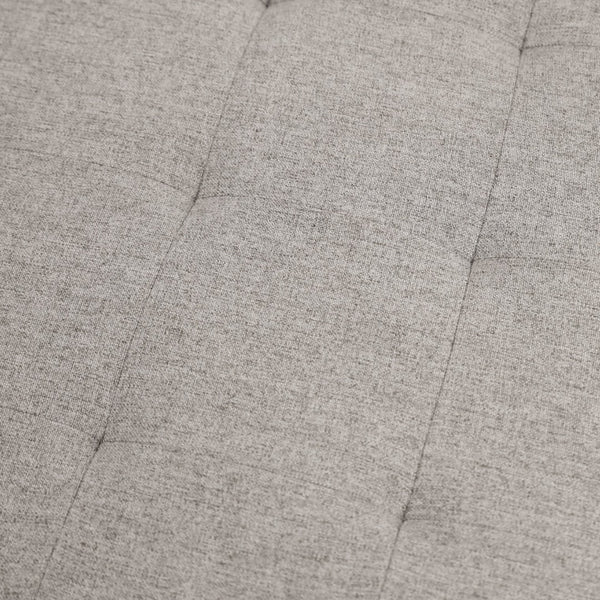 English Elm Ashton 34" Round Tufted Ottoman with Sturdy Metal Frame – Stylish Accent for Any Living Space Gray WX-TY-104-GRY-LN-BLK-GG