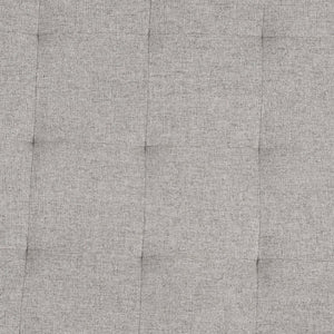 English Elm Ashton 34" Round Tufted Ottoman with Sturdy Metal Frame – Stylish Accent for Any Living Space Gray WX-TY-104-GRY-LN-BLK-GG