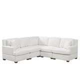 Hearth and Haven Stevens Sectional Sofa with 2 Tossing Cushions, White