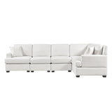 Hearth and Haven Stevens Sectional Sofa with 2 Tossing Cushions, White