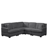 Hearth and Haven Stevens Sectional Sofa with 2 Tossing Cushions, Grey