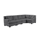 Hearth and Haven Stevens Sectional Sofa with 2 Tossing Cushions, Grey