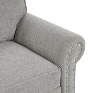 English Elm U_style Convertible Sectional Sleeper Sofa with Storage Chaise and Nailhead Arc Armrests WY000466AAE