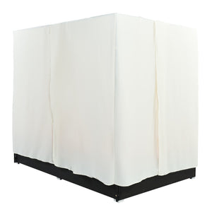 English Elm U_style Outdoor Steel Frame Double Daybed with Privacy Curtains Poolside Lounge WY000476AAO