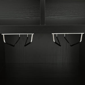 English Elm U_style Rolling Bar Cabinet with LED Lighting Extendable Top and Built in Wine Storage WY000489AAB