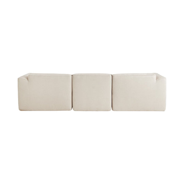 English Elm U_style Cut Velvet 4 Seater Sofa with Piped Trim Detachable Ottoman and Throw Pillows WY000494AAA