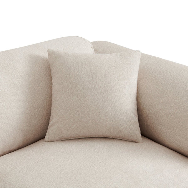 English Elm U_style Cut Velvet 4 Seater Sofa with Piped Trim Detachable Ottoman and Throw Pillows WY000494AAA