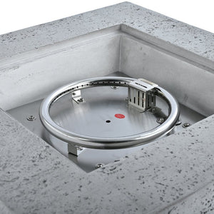 English Elm U_style Square MGO Propane Fire Pit Set with Steel Burner Lava Rocks and Tank Cover Table Light Grey WY000509AAE