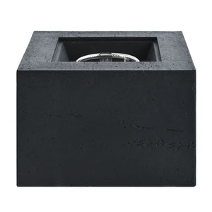English Elm U_style Outdoor Propane Fire Pit Set MGO Stone Finish 50000 BTU with Tank Side Table 24.02" Square Black, Brown WY000510AAB