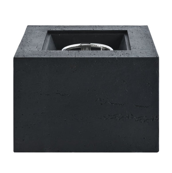English Elm U_style Outdoor Propane Fire Pit Set MGO Stone Finish 50000 BTU with Tank Side Table 24.02" Square Black WY000511AAB