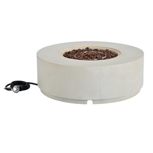 English Elm U_style Outdoor MGO Fire Pit Set with Faux Stone Finish and Propane Tank Cover Table WY000530AAA