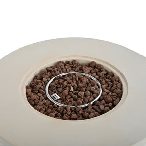 English Elm U_style Outdoor MGO Fire Pit Set with Faux Stone Finish and Propane Tank Cover Table WY000530AAA