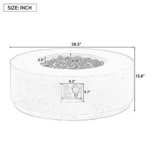 English Elm U_style Outdoor MGO Fire Pit Set with Faux Stone Finish and Propane Tank Cover Table WY000530AAA