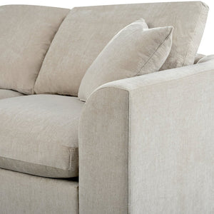 English Elm U_style Seven Seat Modular Sectional Chenille Sofa with Pine Frame and Movable Ottoman Beige WY000535AAA