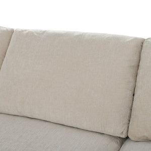 English Elm U_style Seven Seat Modular Sectional Chenille Sofa with Pine Frame and Movable Ottoman Beige WY000535AAA