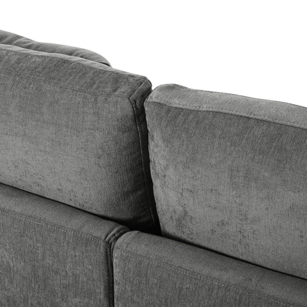 English Elm U_style Chenille Sectional Sofa Curved Chaise Pine Frame Living Room Comfort Seating Grey WY000536AAE