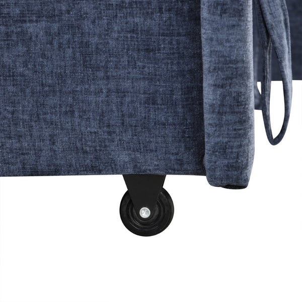 English Elm U_style Modular Chenille Sectional Sleeper Sofa with Storage and Usb Charging Ports Blue WY000538AAC
