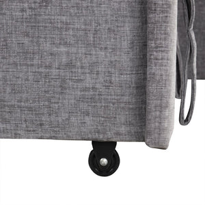 English Elm U_style Modular Chenille Sectional Sleeper Sofa with Storage and Usb Charging Ports Gray WY000538AAE