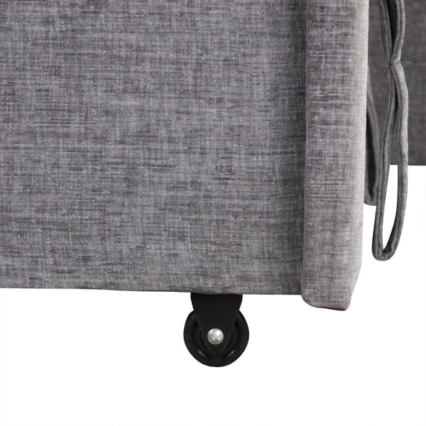 English Elm U_style Modular Chenille Sectional Sleeper Sofa with Storage and Usb Charging Ports Gray WY000538AAE