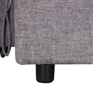 English Elm U_style Modular Chenille Sectional Sleeper Sofa with Storage and Usb Charging Ports Gray WY000538AAE