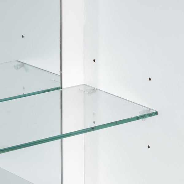 English Elm U_style Fluted Bar Cabinet with Led Lighting Stemware Rack and Mirror Interior Display White WY000539AAK